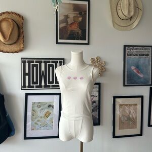 Embroidered purple seashell tank top